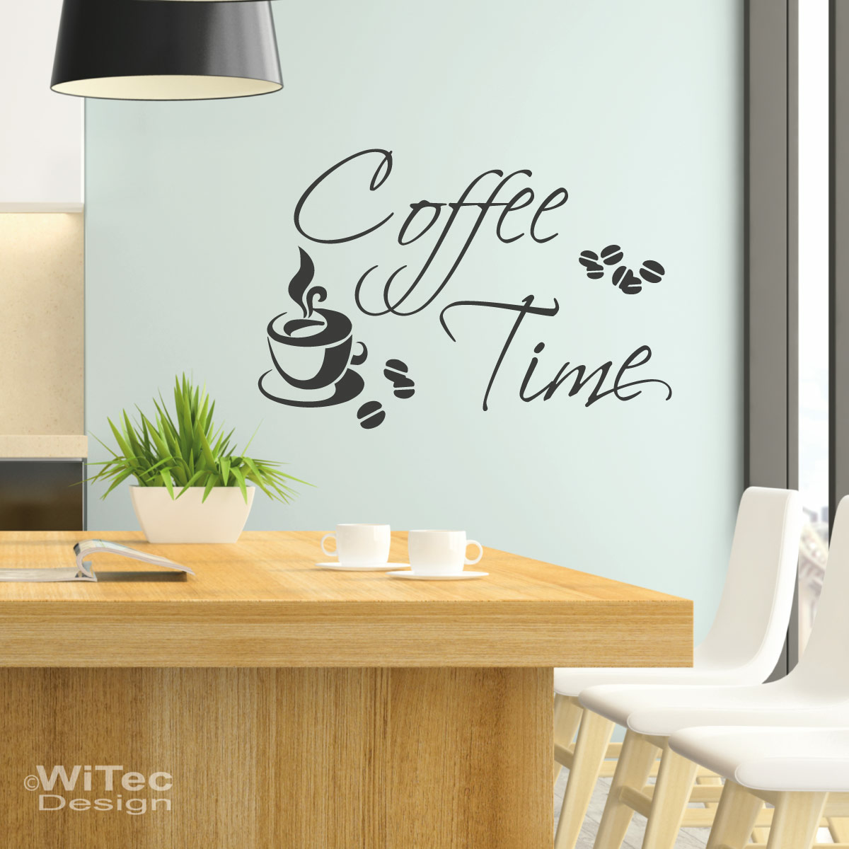 Wn206 Wandaufkleber Coffee Time Kaffee Wandtattoo Küche 6935