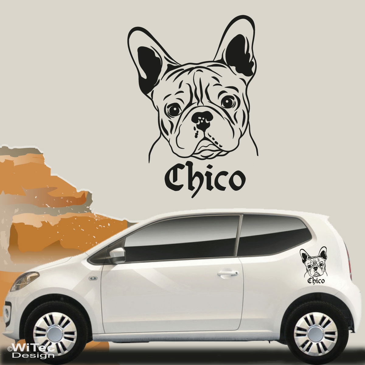 Französische Bulldogge Aufkleber Autofenster Dekoration 3 verschiedene  Modelle -  Zürich