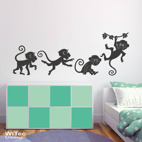 Wandtattoo Affe Affen Kinderzimmer Wandaufkleber Set