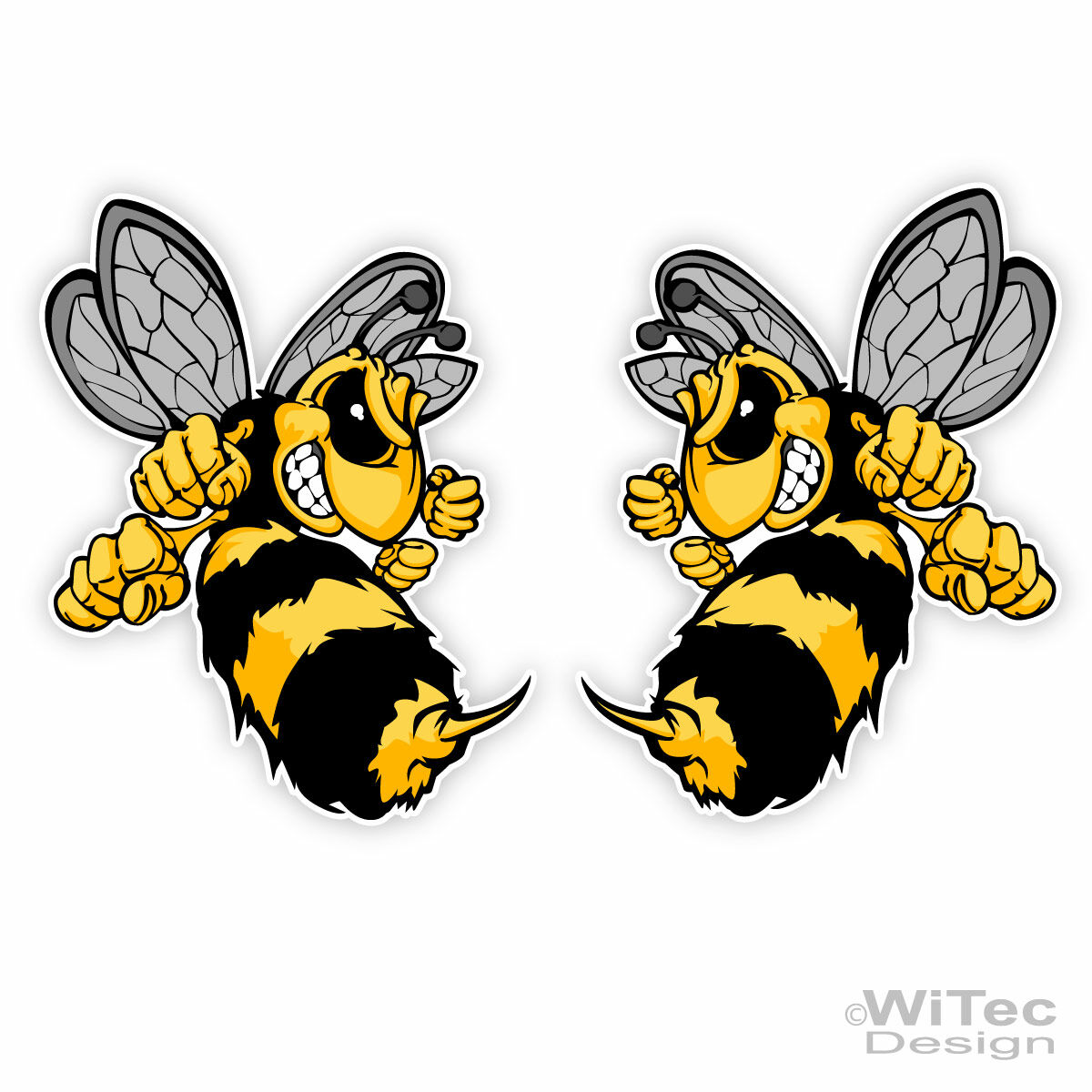 Böse Biene Aufkleber Autoaufkleber Hornisse Wespe Sticker Groß 20