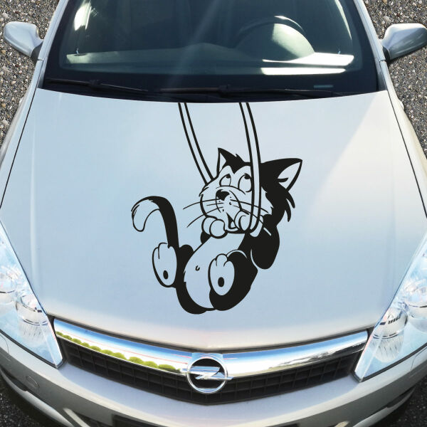 Autoaufkleber Hangelnde Katze